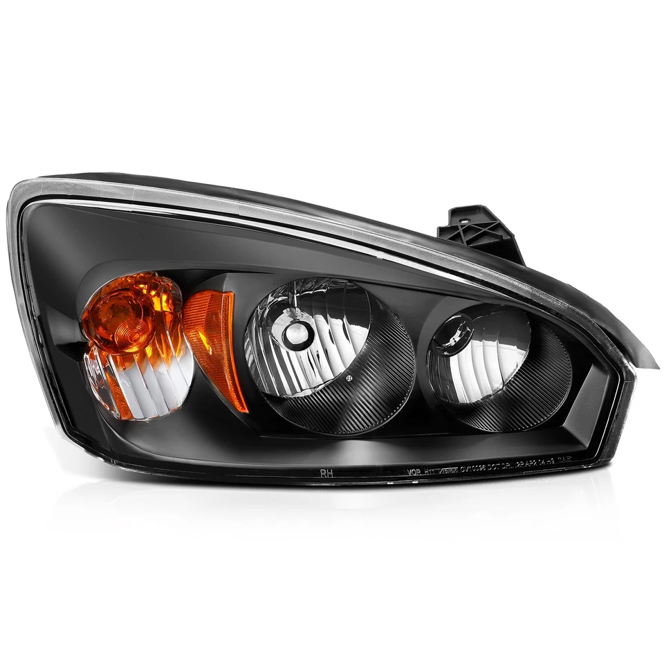 Headlights Assembly Black Pair Fits 04-08 Chevy Malibu Headlamps Replacement - Image 2 of 4