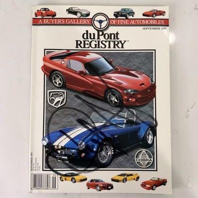 duPont Registry September 1997 Viper GTS Cobra Magazine