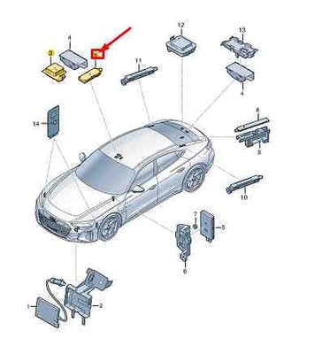 Audi E-Tron GT obere vordere GNSS-Antenne 9J1035500A NEU ORIGINAL