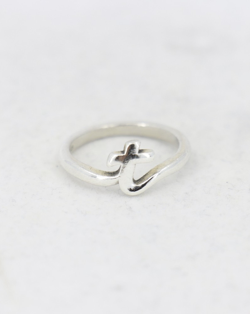 Sterling Silver James Avery Script Initial "T" Ri… - image 9