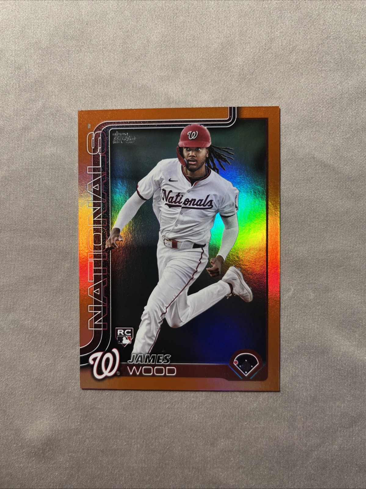 2025 Topps Series James Wood Orange Foil Rookie /25 #181 Nationals