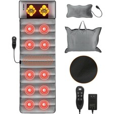 Full Body Massage Mat with Heat  Vibration  Back Massager with 10 Motors  Mass...