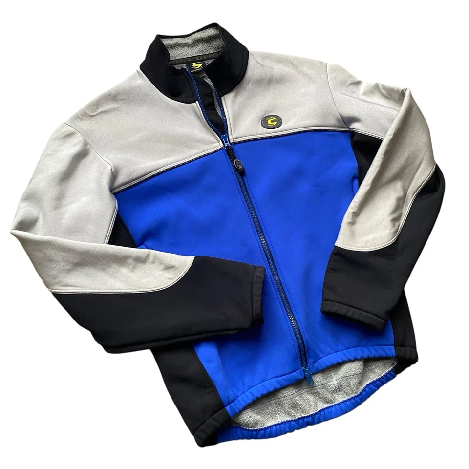 Chaqueta de Ciclismo Cannondale Vintage Softshell Mediana Polar Gris Azul Cremallera Completa Y2K Foto 4 de 4
