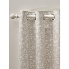 Image of Catherine Lansfield Natural Brooke Floral Eyelet Curtains