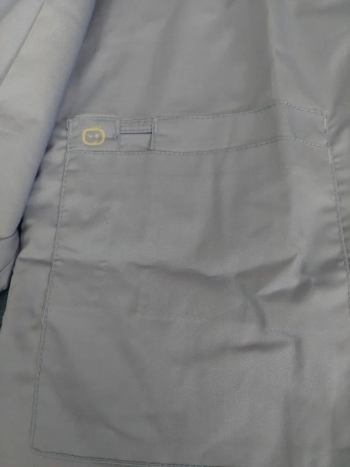 Wonderwink Scrub Jacket Unisex WonderWORK Medium Blue Snap Front Classic Fit - Image 4 of 4