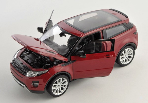 Blitz Versand Land Rover Range Evoque 2011 Bordeaux 1:24 Welly Modell Auto Neu-image