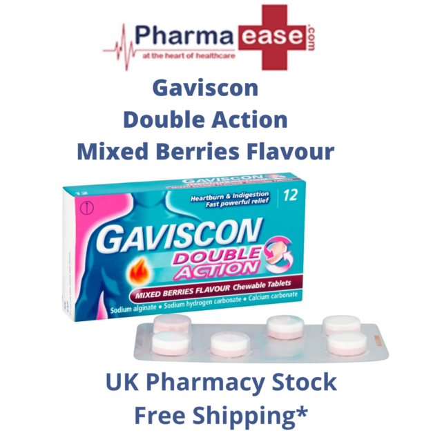 Gaviscon Double Action Mixed Berries/ Mint Indigestion Chewable Tablets Gaviscon Double Action Mixed Berries/ Mint Indigestion Chewable Tablets
