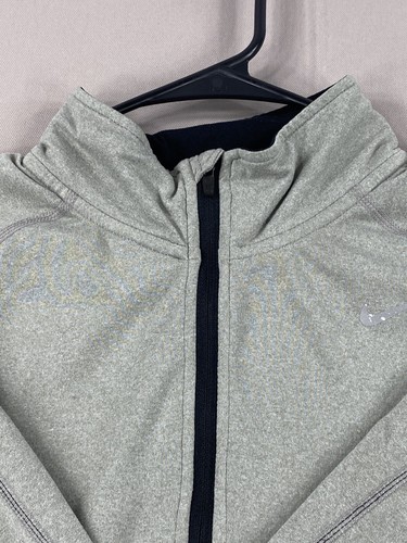 Nike Running Shirt Mens M Medium Gray Black 1/4 Zip Mock Long Sleeve - Picture 5 of 16