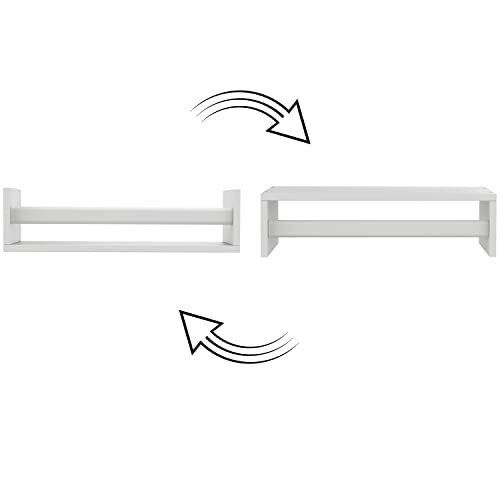 Set of 2 Wall Mount Bookshelves, Wood Floating Wall Shelves with Towel