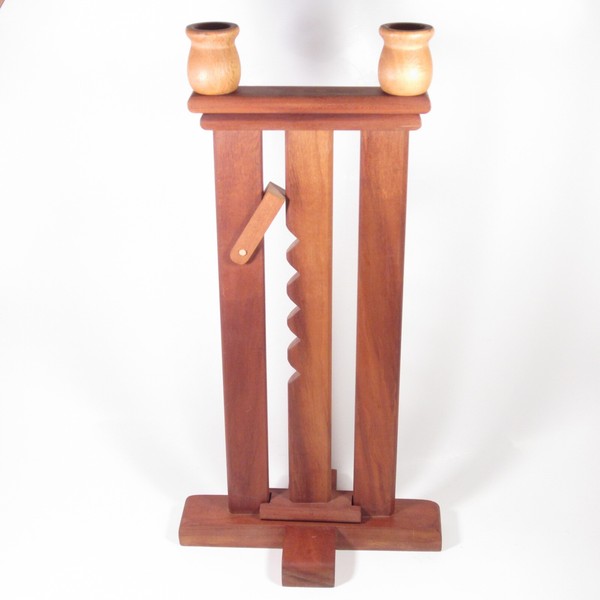 Vintage Colonial/Mid Century Modern Teak Wood Candle Holder Stand Danish