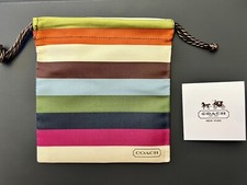 (5) COACH 1941 LEGACY STRIPE DRAWSTRING SATIN BAGS / JEWELRY POUCHES! BRAND NEW!