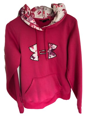 Under Armour Pink Hoodie Sweatshirt With Camo Size M