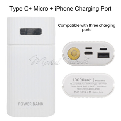 For 18650/21700 Battery Pack DIY Power Bank Case Box DC5V 2A/PD Fast Charging