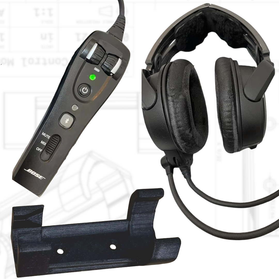 Bose A20 Aviation Headset Controller Mount Holder – Carbon Fiber