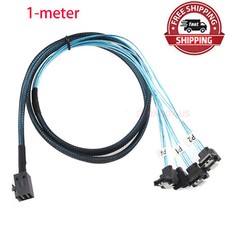 Internal Mini SAS HD SFF-8643 to 4 Right Angle SATA Server Cable CBL-SAST-0810