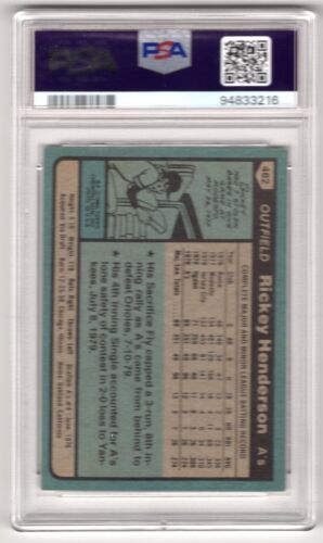 RICKEY HENDERSON 1980 TOPPS 1980 N° 482 PSA 7 93768 - Photo 2 sur 2