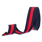 1-5/8" Navy Red Striped Grosgrain Ribbon 25 Yard Polyester Stripe Ribbon