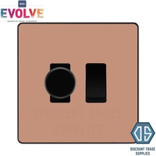 BG Evolve Polished Copper Screwless Switches & Sockets Black Inserts Full Range