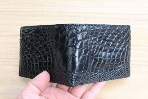 Real Alligator Crocodile Leg Wallet SKIN Leather Money Clip Men's Black #BN20 - Zdjęcie 1 z 8