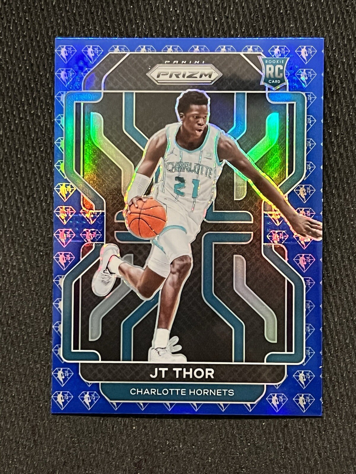 JT THOR 2021-22 Panini PRIZM 75th ANNIVERSARY BLUE HOLO ROOKIE #272 Hornets RC