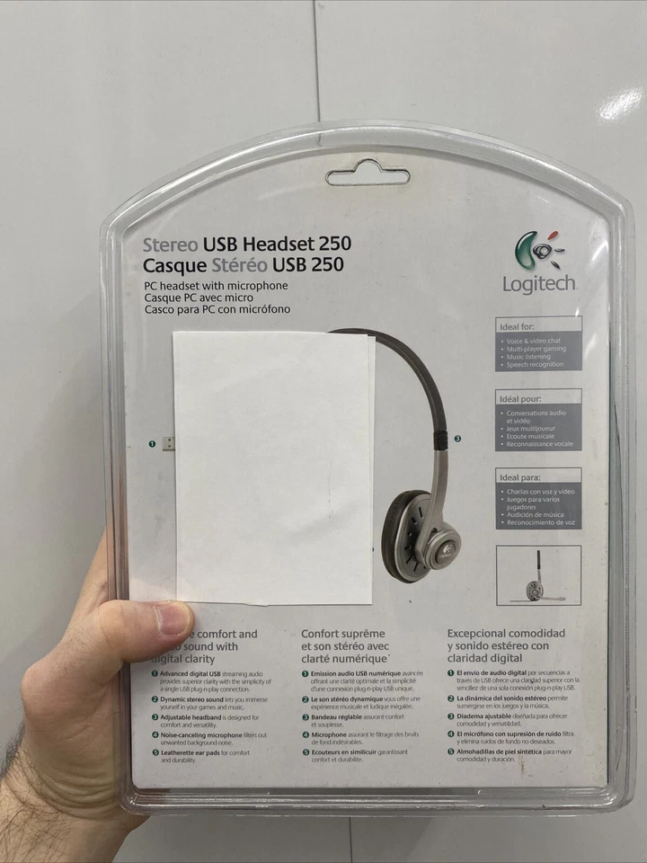 Logitech Stereo USB Headset 250 Noise Cancelling Mic PC/MAC NEW Zoom Skype SEALD - Image 2 of 4