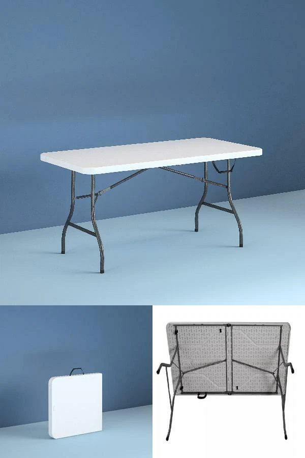 6 Ft Folding Table Centerfold Portable Plastic Home Indoor Outdoor Picnic Party