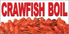 20x48 Inch CRAWFISH BOIL Vinyl Banner Sign - wb2