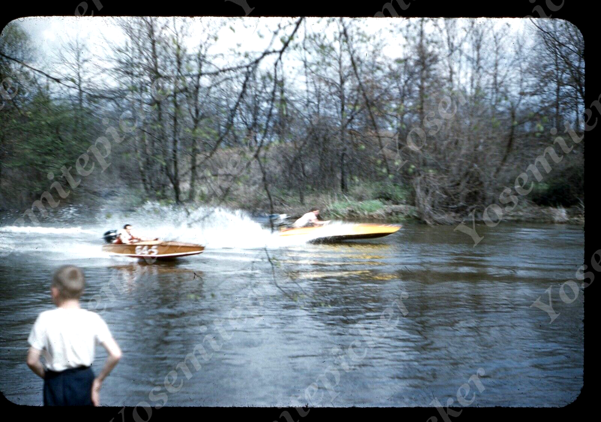 sl74 Original slide 1950's Red Kodachrome Cuyahoga River