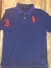 Boys Ralph Lauren Polo Shirt Royal Blue Large Red Pony Logo Size XL 18-20