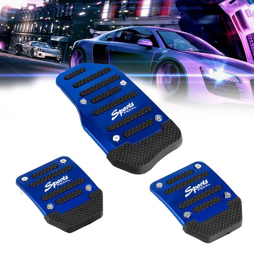 3Pcs Car Non-Slip Car Pedal Pad Cover Interior Decor Accessories Blue Universal - Picture 5 of 11