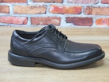 Men's Rockport Bike Toe Oxford Black Leather Dress Shoe *A13010