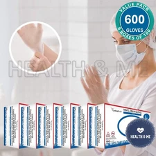 6 PK (600) CARDINAL HEALTH EXAM POWDER & LATEX FREE FOOD SAFE VINYL GLOVES LARGE