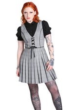 Hell Bunny Pinafore Kleid Mina Retro Schürzenkleid Plissiert Vintage Kariert