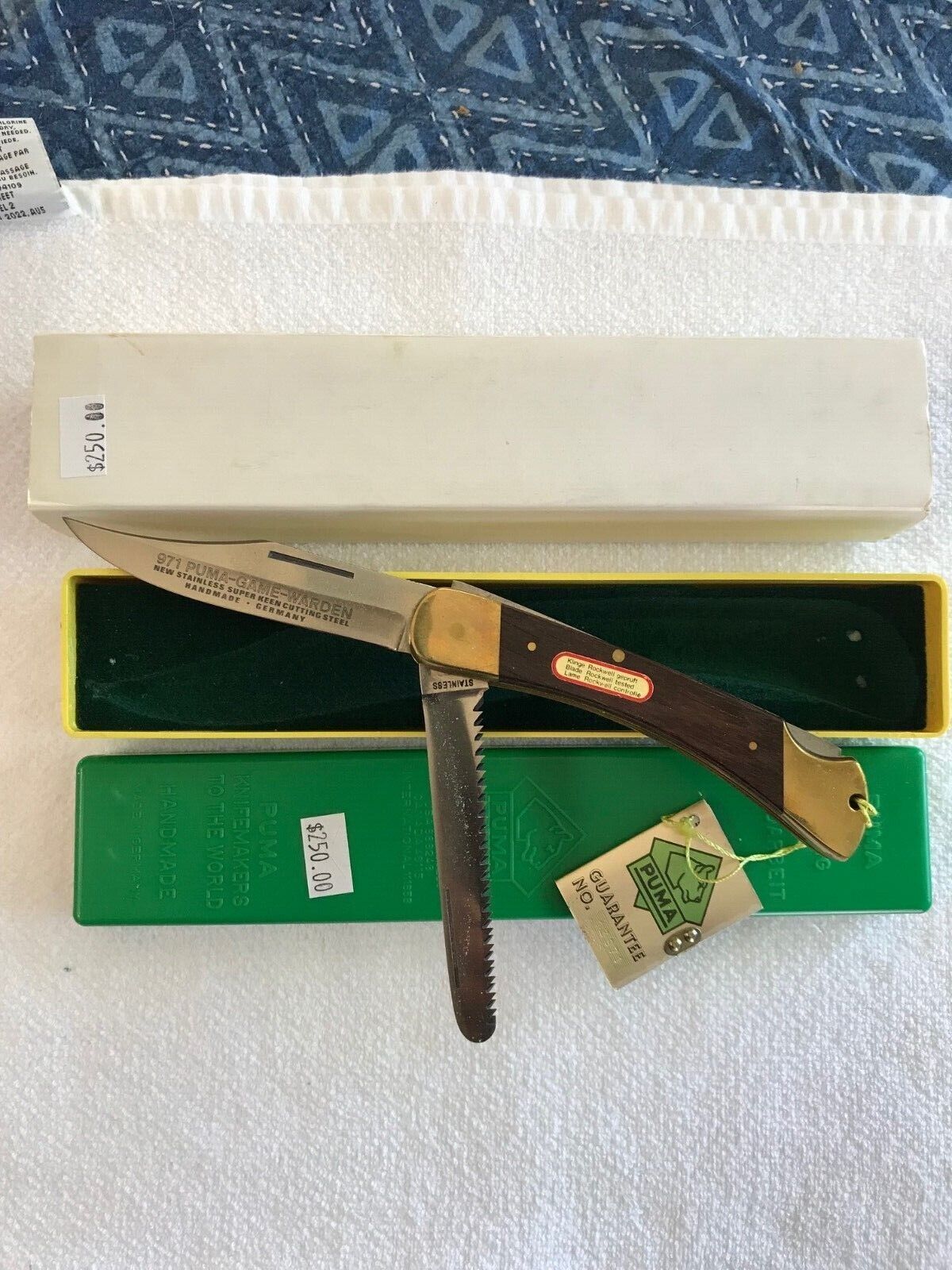 PUMA KNIFE # 971 GAME WARDEN with SAW BLADE NEW in BOX 1979 ALL ORIGINAL