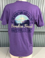 Paradise Found Hayesville North Carolina Purple Medium T-Shirt AS IS