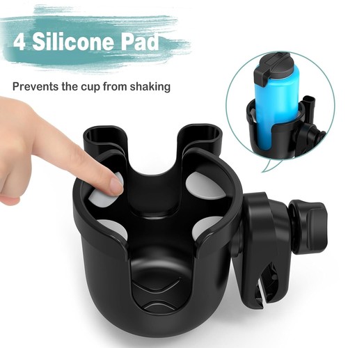 Universal Cup Bottle Phone Holder For Wheelchair Stroller Walker Bike Scooter - Picture 5 of 6