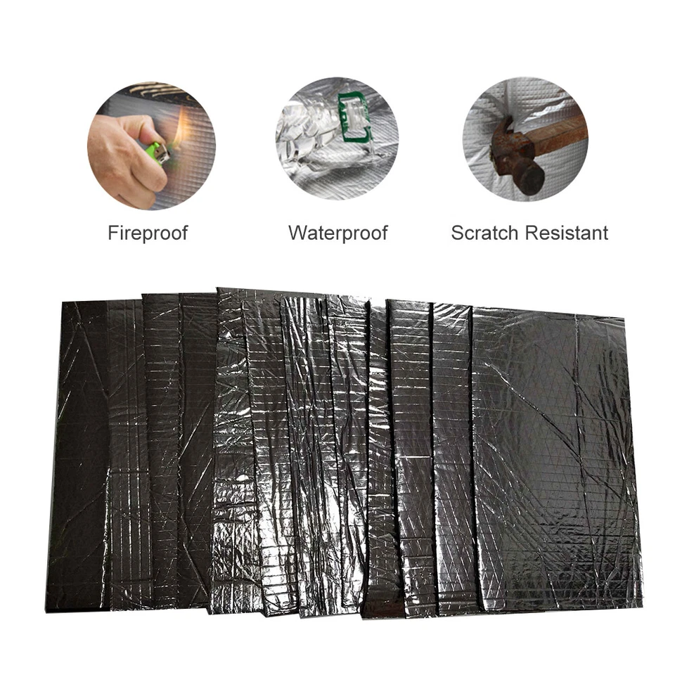 Almohadilla de alfombrilla de material amortiguador de calor amortiguador de sonido para cortafuegos de automóvil de 5 mm *12 B6P1 Foto 4 de 4