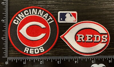CINCINATTI REDS LOT SET OF 3 MLB BASEBALL IRON ON PATCHES