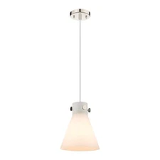 Innovations Newton Cone 1 Lt 8" Cord Pendant, PN/White - 410-1PS-PN-G411-8WH