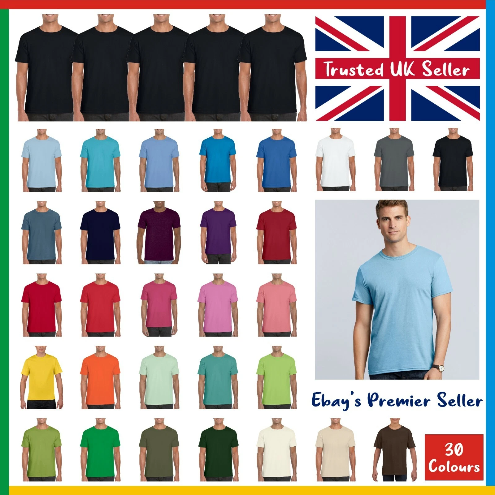 5 PACK * Gildan Softstyle T-Shirt * Mens Plain Tee * Standard Blank GD01 * Shirt
Opens in a new wind