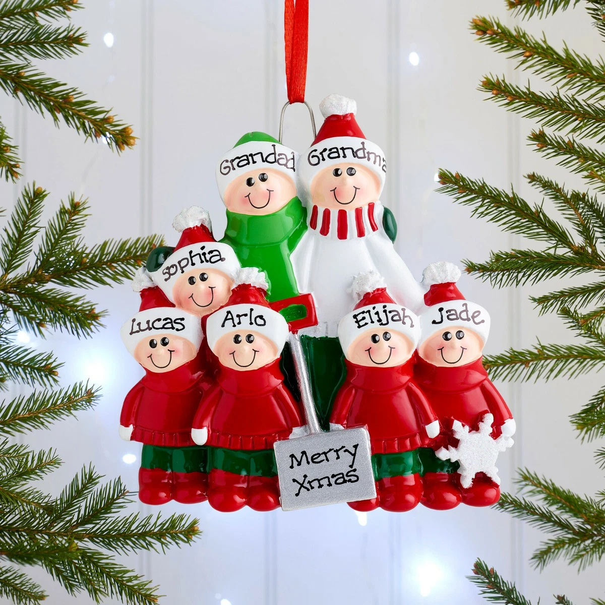 Personalised family christmas decorations deals