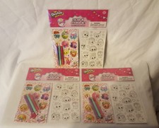 Shopkins Color-In Sticker Set - Lot of 3 - NIP