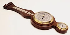Vintage Airguide Banjo Barometer ATT AT&T BELL Advertising Wood Japan Chicago
