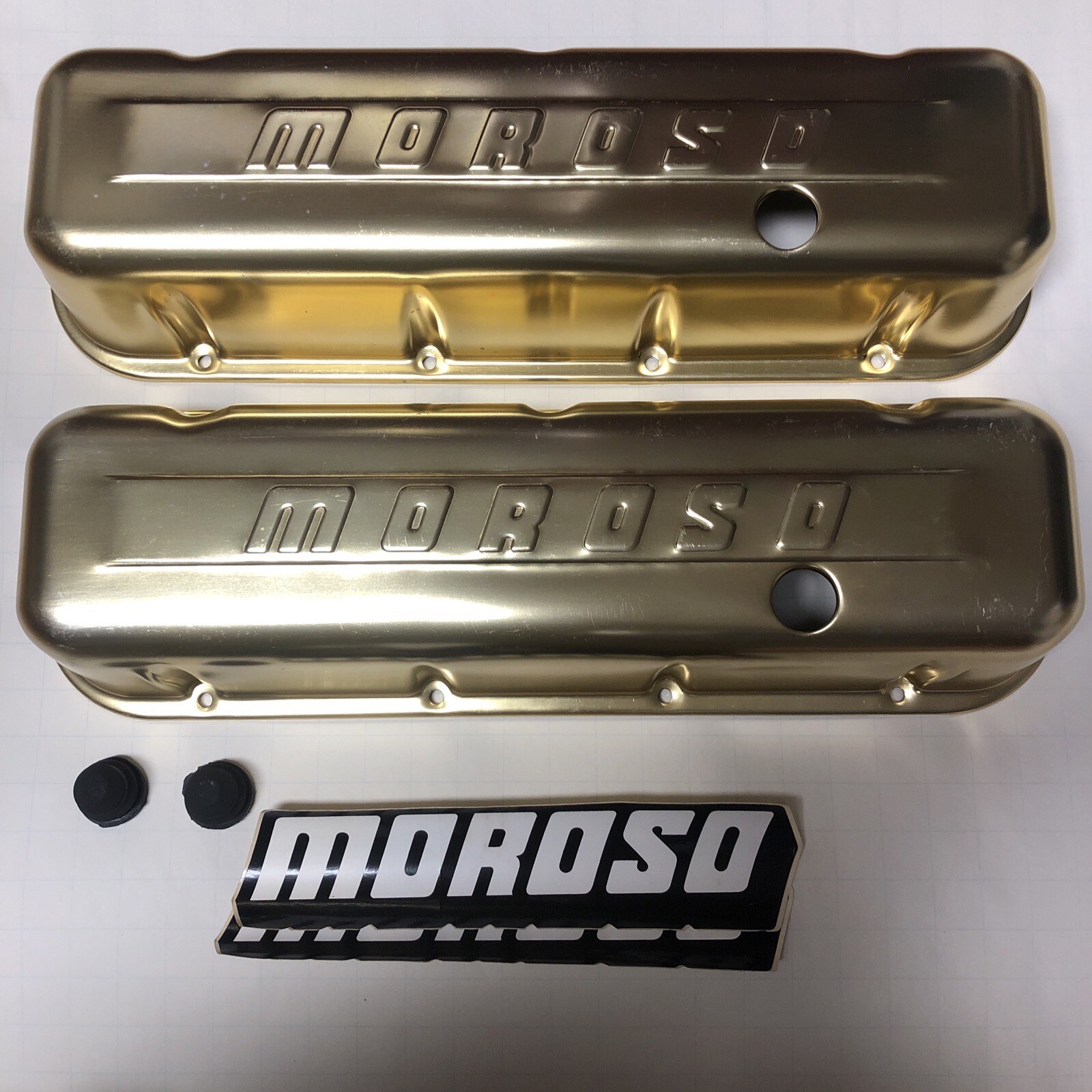 Vintage Moroso Gold Anodized Aluminum Valve Covers Big Block Chevy . eBay