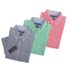 Tommy Hilfiger Men's Short Sleeve Button-Down Plaid Casual Shirt - 0 Free Ship