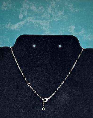 Triangle Silver Rhinestone 19 Inch Necklace Adjustable Chain Preowned - Picture 3 of 4
