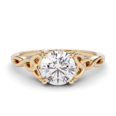 1.50 Ct Round Cut Lab Created Diamond Engagement Wedding Ring 14K Yellow Gold
