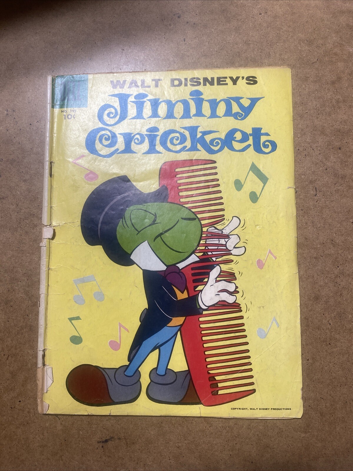 Four Color #795 Dell Comics 1957 GD (Jiminy Cricket)