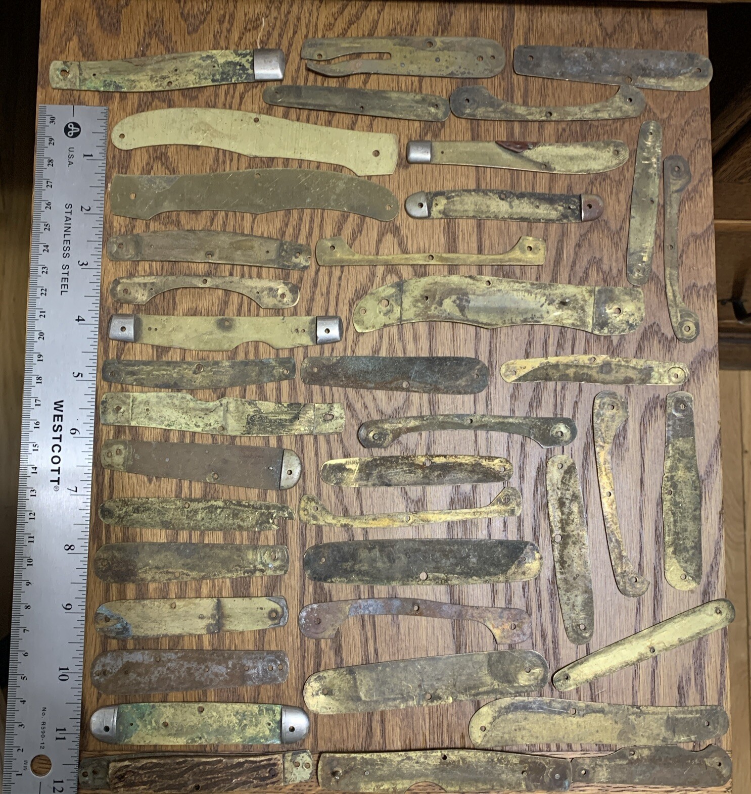 Vintage Pocket Knife Brass Liners Bolsters Parts Repair eBay