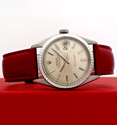 Mens Vintage ROLEX Oyster Perpetual Datejust 36mm Stainless Steel Silver Dial